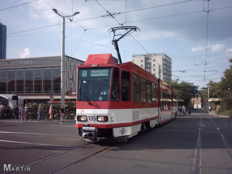 Tw 135 als Linie 1 Richtung Stadtpromenade (16.08.2005)