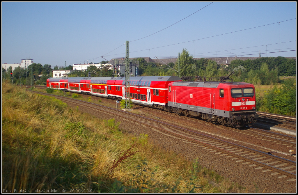 DB Regio 112 107 mit dem RE5 Lutherstadt Wittenberg am 10.08.2013 in Berlin Bornholmer Stra�e