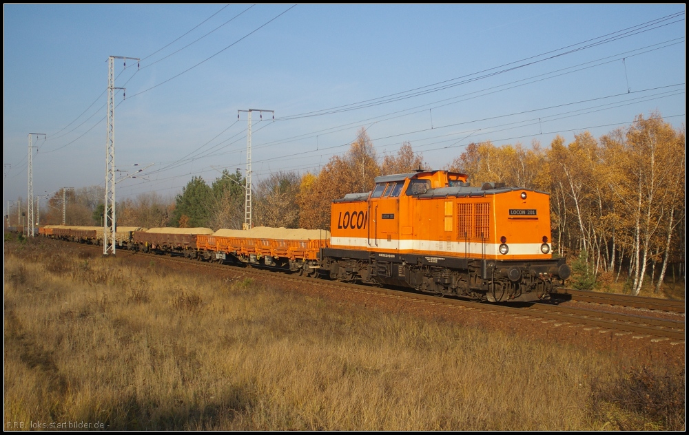 LOCON 201 hatte Sand am Haken und durchf�hrt am 14.11.2012 die Berliner Wuhlheide