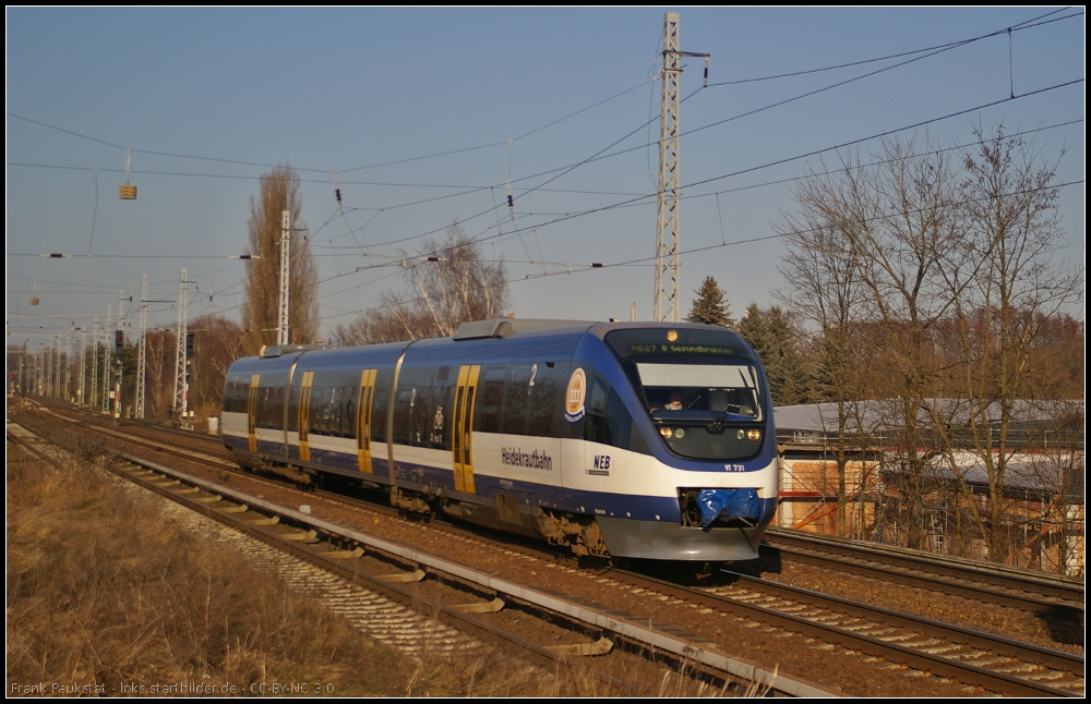 NEB VT 731 / 643 404-6 als RB27 nach Berlin-Gesundbrunnen am 04.03.2013 H�he Berlin-Karow