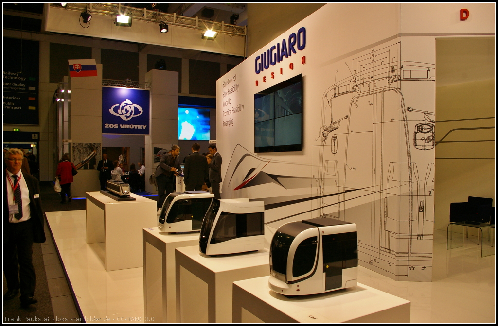 Die Firma Giugiaro Design entwickelt Designs f�r Schienenfahrzeuge und Inneneinrichtungen. Die Firma war auf der InnoTrans 2014 in Berlin vertreten