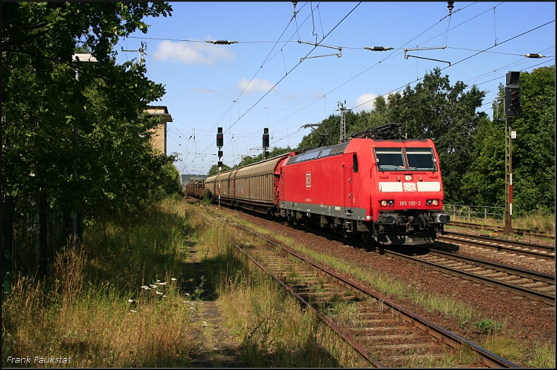 DB 185 130-2 mit gem. G�terzug Richtung Genshagerner Heide (Saarmund, 05.08.2009)
