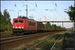 DB 155 108-4 mit gemischtem G�terzug (Nuthetal-Saarmund, 19.08.2009)