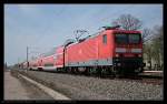 DB 114 021-9 mit dem RE5 nach Stralsund (Berlin Pankow-Heinersdorf 20.04.2010)
<br><br>
ex 112 021-1; Update: 2015 defekt in Frankfurt/Main abgestellt