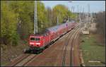 DB Regio 143 111-3 mit der RB14 nach Sch�nefeld Flughafen (gesehen Berlin Kreuz Genshagener Heide 10.04.2011)