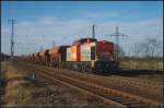 hvle V 160.4 / 203 109 und ein paar Sch�tgutwagen am 25.11.2011 in Nuthetal-Saarmund.