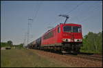 DB Cargo 155 107-6 fuhr mit einem Kesselwagenzug der Benzin geladen hatte, am 19.05.2017 durch die Berliner Wuhlheide    ++ 05.06.2019 bei Fa.