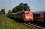 DB 110 352-2 mit einem Sonderzug von Euro-Express/Müller Touristik (gesehen Lehrte-Ahlten b.