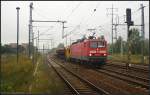 DB Fahrwegdienste 143 820-9 mit Bauger�mpel (DB Regio AG N�rnberg, gesehen Berlin Sch�nefeld Flughafen 09.09.2010 - Update: 11/2011 in N�rnberg schadhaft abgestellt; 01/2012 in N�rnberg z; 26.04.2012