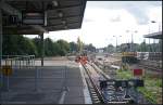 Der Weiterbau der Trasse f�r die S-Bahn bis zum neuen Flughafen Berlin-Brandenburg International (BBI) schreitet voran. Die erste Weiche direkt hinter dem jetzigen Flughafen-Bahnhof ist bereits eingebaut, die Trassenf�hrung zeigt sich schon in Ans�tzen (gesehen Berlin Sch�nefeld Flughafen 06.09.2010)