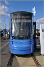 Frontansicht des Zug 2806 der M�nchener Verkehrsgesellschaft (MVG) vom Typ Siemens Avenio, ausgestellt auf der InnoTrans 2014 in Berlin.