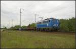 PRESS 140 037-1 / 140 831 mit Flachwagen in Berlin Wuhlheide.