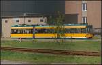 Tw 22  Georg �by Ericsson  der Stra�enbahn Norrk�ping steht an einem der Werkstore bei Bombardier in Hennigsdorf bei Berlin (Typ GT6N, ex BVG, gesehen 30.04.2011)